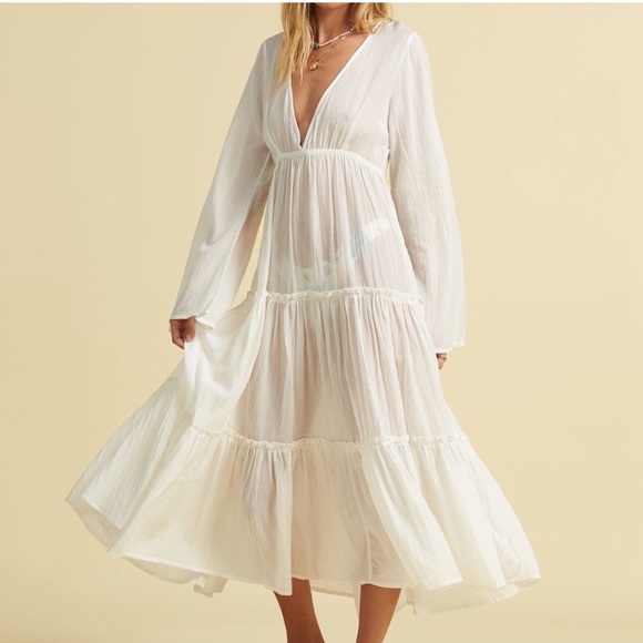 Billabong x Salty Blonde White Maxi Coverup Dress - Picture 8 of 11